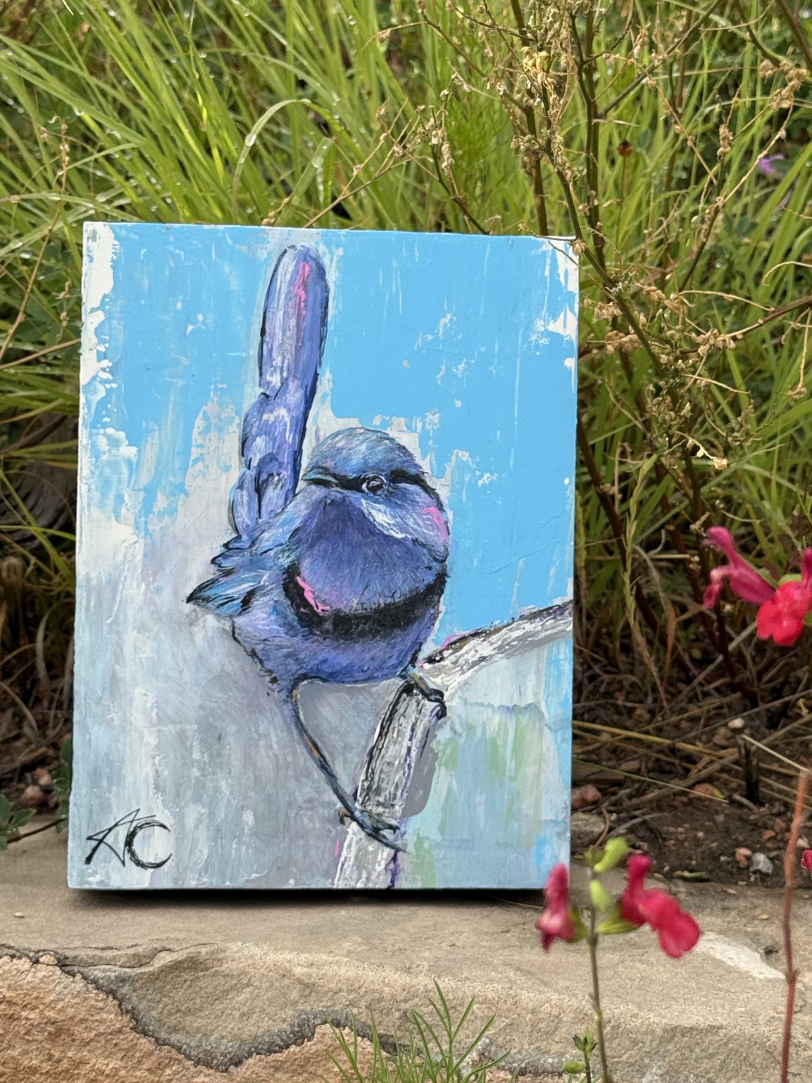 Santa Fe Marketplace Splendid Fairy — 6×8 Original Acrylic Painting Product Image: Splendid Fairy — 6×8 Original Acrylic Painting