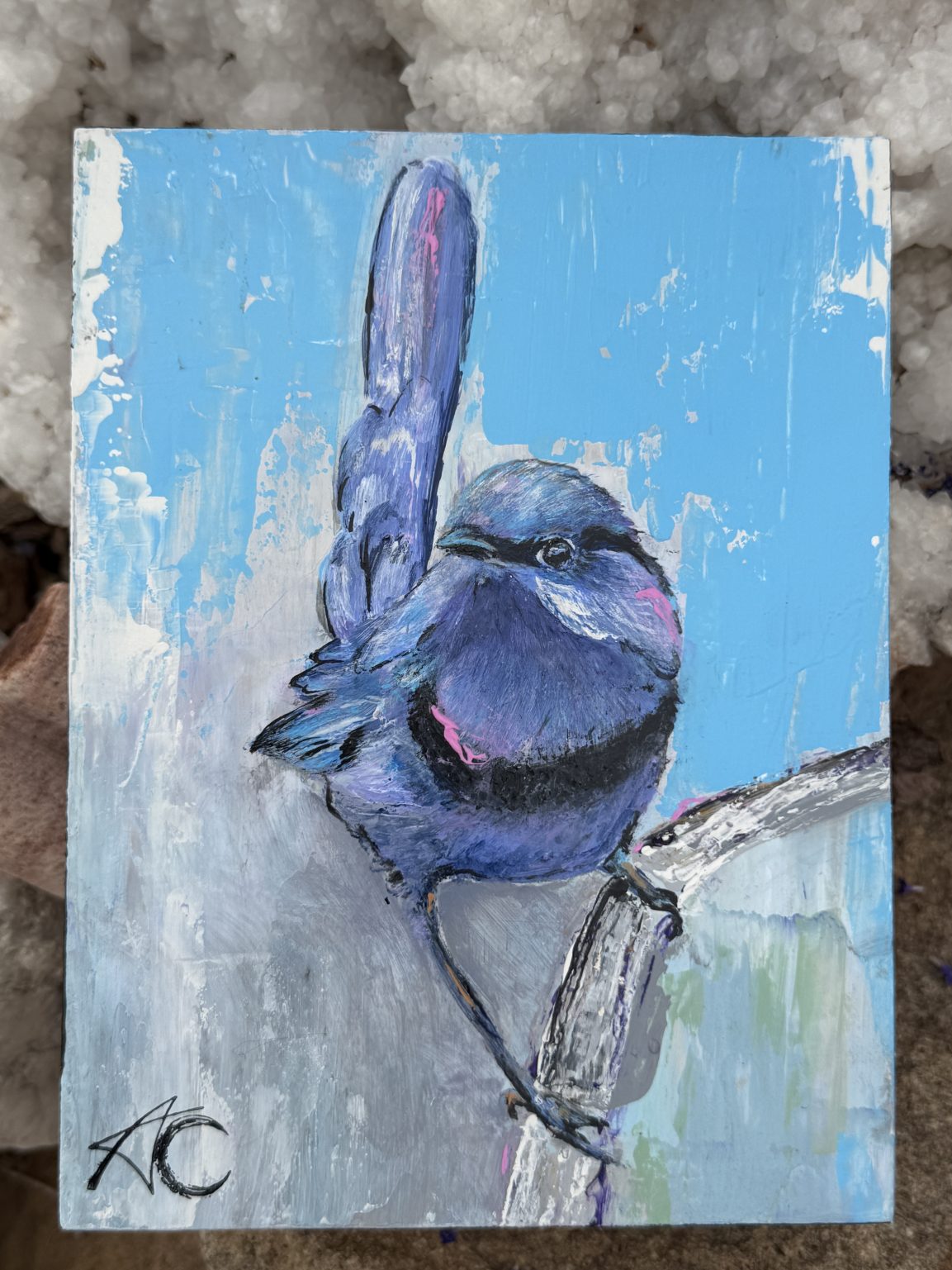 Santa Fe Marketplace Splendid Fairy — 6×8 Original Acrylic Painting Product Image: Splendid Fairy — 6×8 Original Acrylic Painting