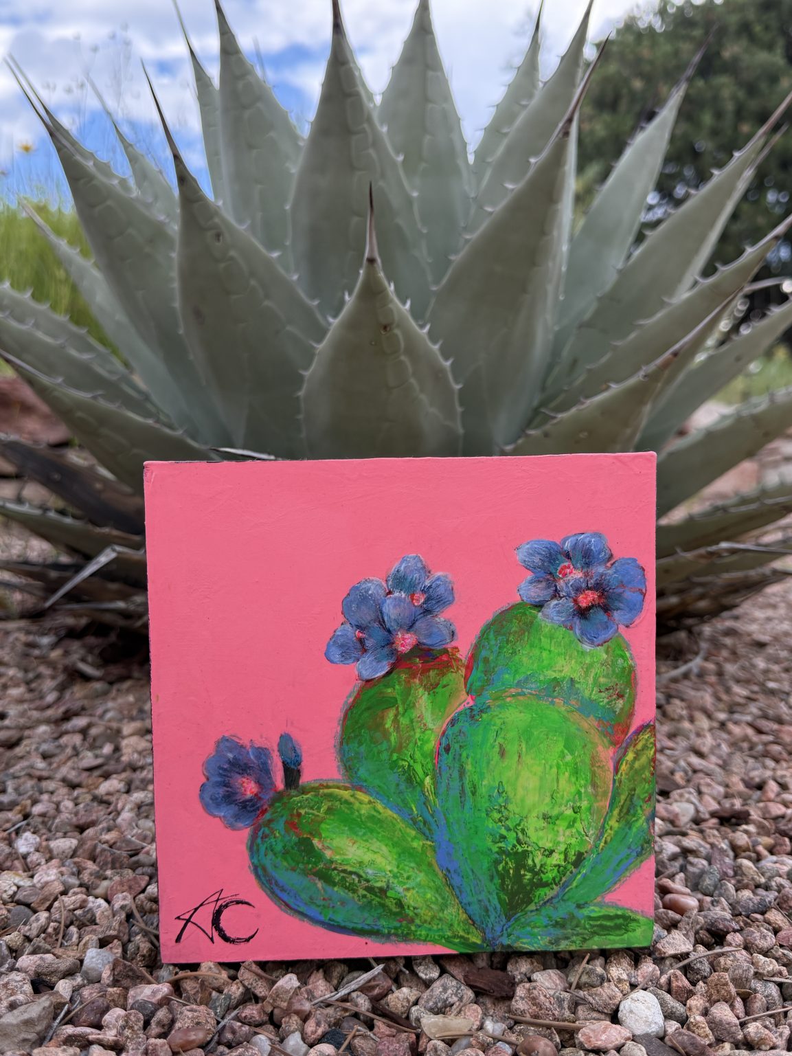 Santa Fe Marketplace Daylight — Original acrylic painting on 6×6 birch hardwood board (1.5″ deep) Product Image: Daylight — Original acrylic painting on 6×6 birch hardwood board (1.5″ deep)