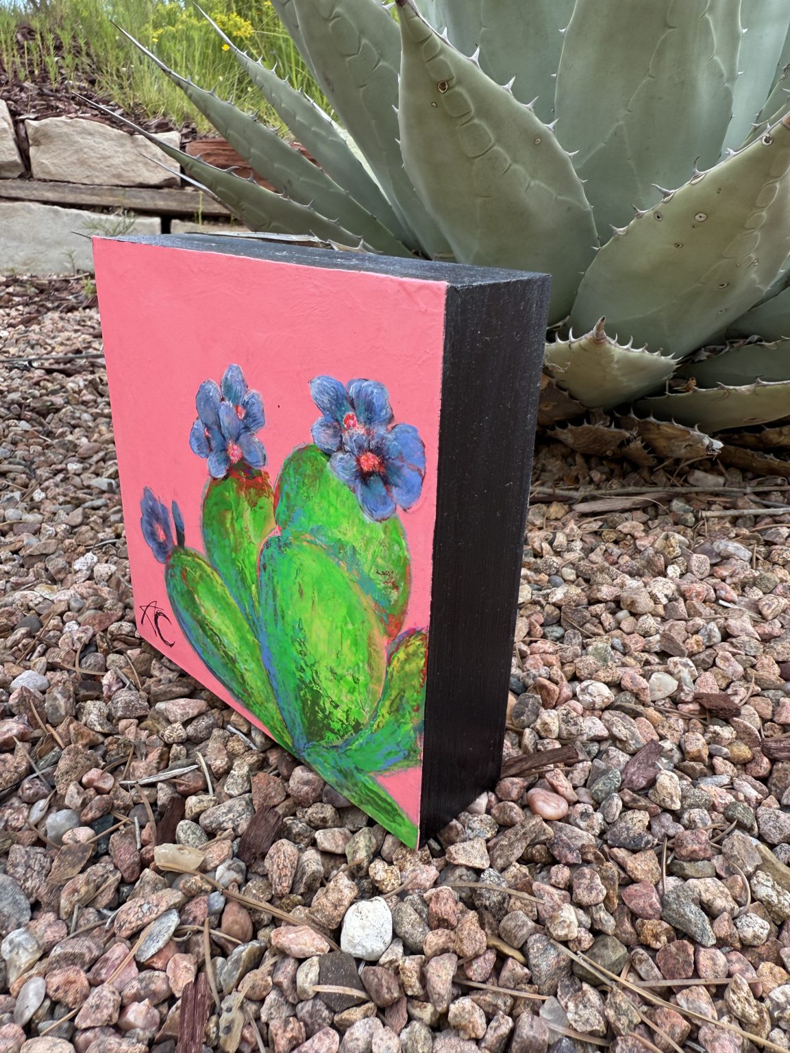 Santa Fe Marketplace Daylight — Original acrylic painting on 6×6 birch hardwood board (1.5″ deep) Product Image: Daylight — Original acrylic painting on 6×6 birch hardwood board (1.5″ deep)