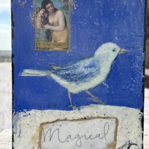 Santa Fe Marketplace Magical — Original Mixed Media Encaustic painting on 6×8 birch hardwood board (1″ deep) Product Image: Magical — Original Mixed Media Encaustic painting on 6×8 birch hardwood board (1″ deep)