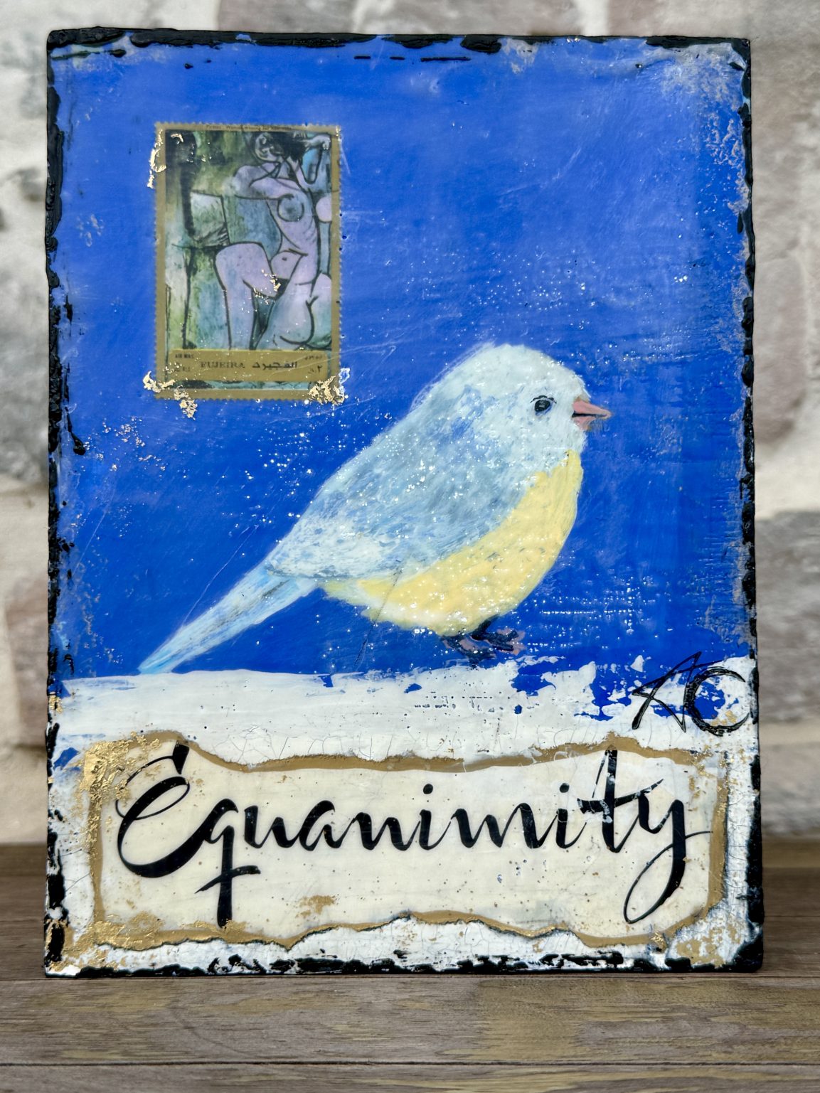 Santa Fe Marketplace Equanimity — Original Mixed Media Encaustic painting on 6×8 birch hardwood board (1″ deep) Product Image: Equanimity — Original Mixed Media Encaustic painting on 6×8 birch hardwood board (1″ deep)