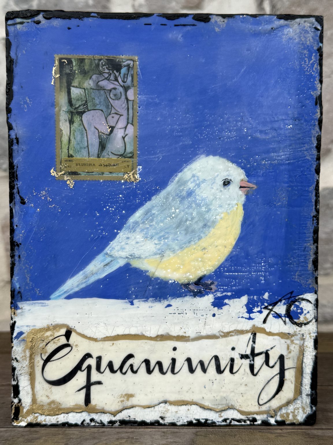Santa Fe Marketplace Equanimity — Original Mixed Media Encaustic painting on 6×8 birch hardwood board (1″ deep) Product Image: Equanimity — Original Mixed Media Encaustic painting on 6×8 birch hardwood board (1″ deep)