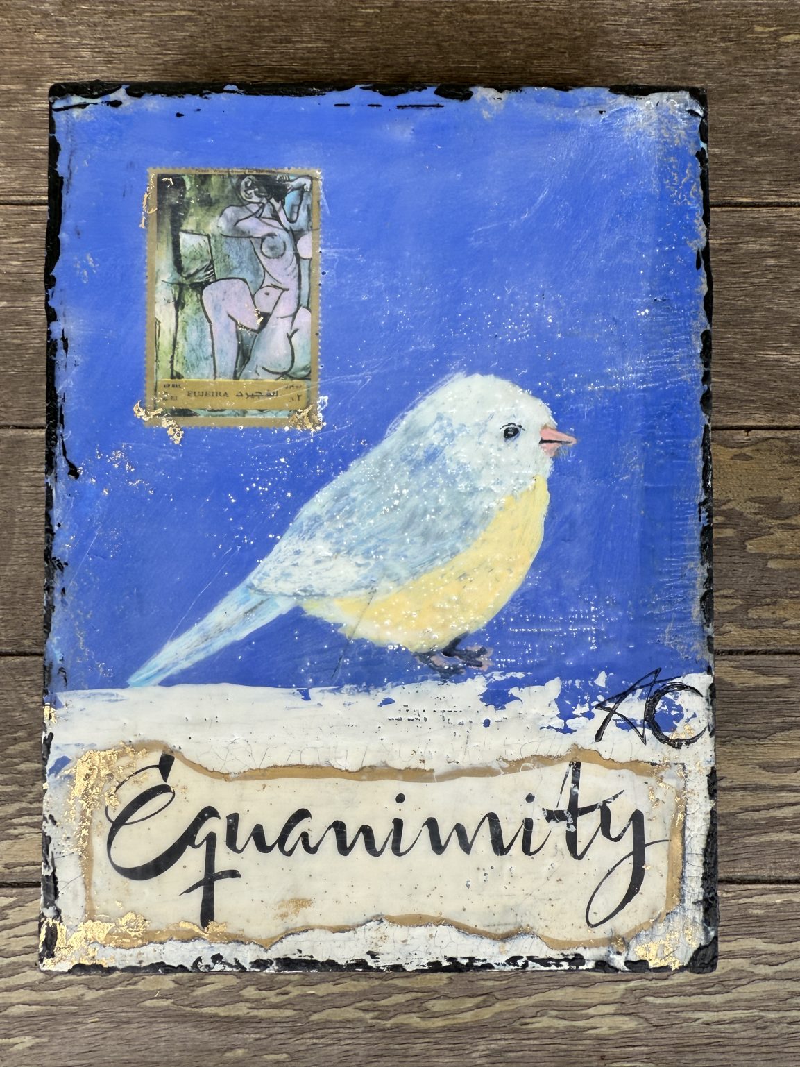 Santa Fe Marketplace Equanimity — Original Mixed Media Encaustic painting on 6×8 birch hardwood board (1″ deep) Product Image: Equanimity — Original Mixed Media Encaustic painting on 6×8 birch hardwood board (1″ deep)