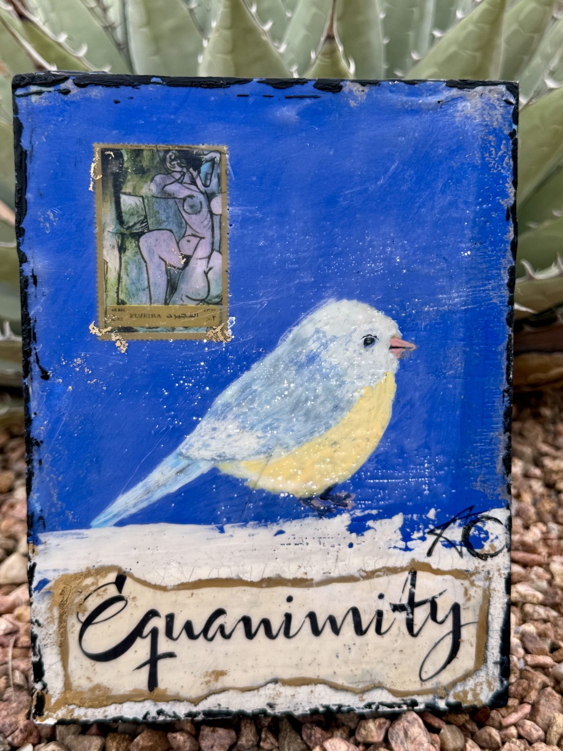 Santa Fe Marketplace Equanimity — Original Mixed Media Encaustic painting on 6×8 birch hardwood board (1″ deep) Product Image: Equanimity — Original Mixed Media Encaustic painting on 6×8 birch hardwood board (1″ deep)
