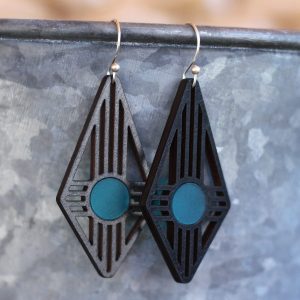Product Image: Diamond Zia Earrings in Black & Turquoise