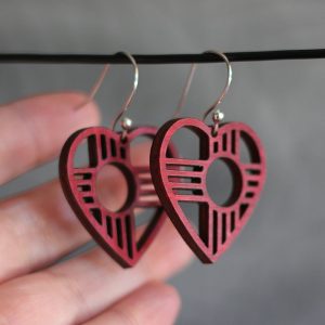 Product Image: Heart Zia Earrings in Red Birch