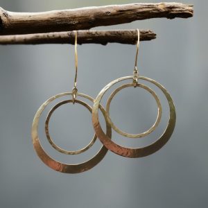 Product Image: Brass Hoop Earrings – Handcrafted Talisman Jewelry For Calm
