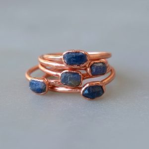 Santa Fe Marketplace Raw Sapphire Ring – Handcrafted Copper Talisman for Clarity Product Image: Raw Sapphire Ring – Handcrafted Copper Talisman for Clarity