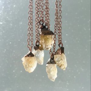 Santa Fe Marketplace Citrine Necklace Handcrafted Copper Crystal Talisman Product Image: Citrine Necklace Handcrafted Copper Crystal Talisman