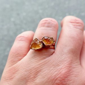 Santa Fe Marketplace Handcrafted Copper Raw Citrine Ring for Tranquility Product Image: Handcrafted Copper Raw Citrine Ring for Tranquility