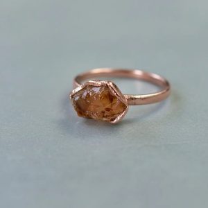 Santa Fe Marketplace Handcrafted Copper Raw Citrine Ring for Tranquility Product Image: Handcrafted Copper Raw Citrine Ring for Tranquility