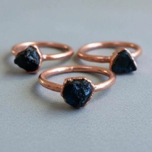 Santa Fe Marketplace Raw Black Tourmaline Ring | Electroformed Copper Product Image: Raw Black Tourmaline Ring | Electroformed Copper