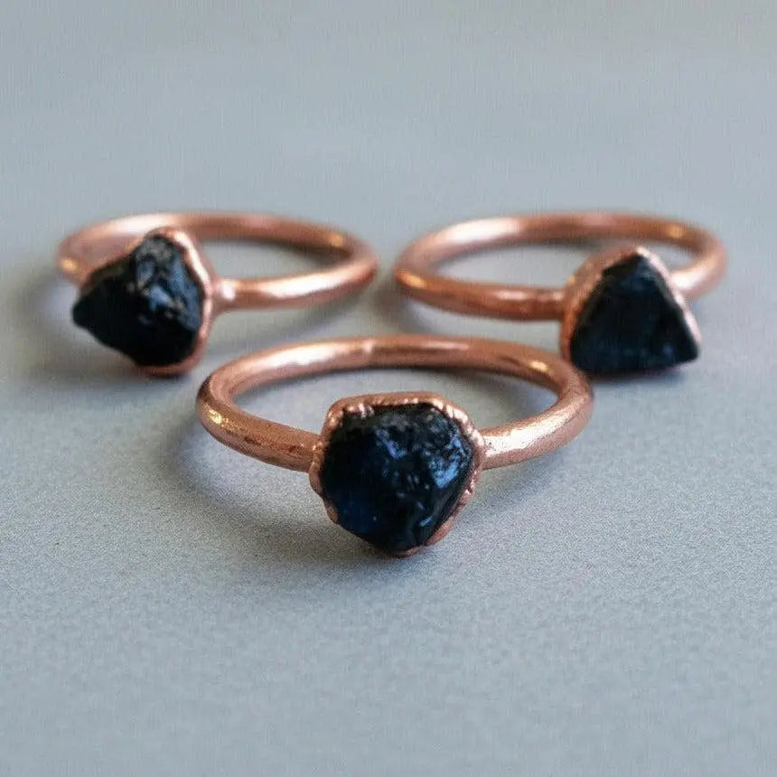 Santa Fe Marketplace Raw Black Tourmaline Ring | Electroformed Copper Product Image: Raw Black Tourmaline Ring | Electroformed Copper