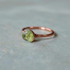 Santa Fe Marketplace Raw Peridot Ring | Electroformed Copper Jewelry Product Image: Raw Peridot Ring | Electroformed Copper Jewelry