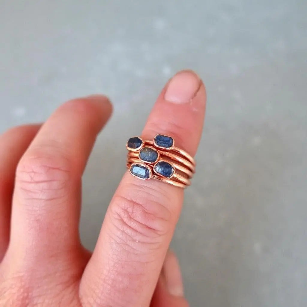 Santa Fe Marketplace Raw Sapphire Ring – Handcrafted Copper Talisman for Clarity Product Image: Raw Sapphire Ring – Handcrafted Copper Talisman for Clarity