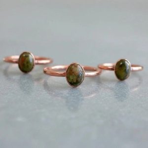 Santa Fe Marketplace Unakite Ring | Electrofromed Copper Jewelry Product Image: Unakite Ring | Electrofromed Copper Jewelry