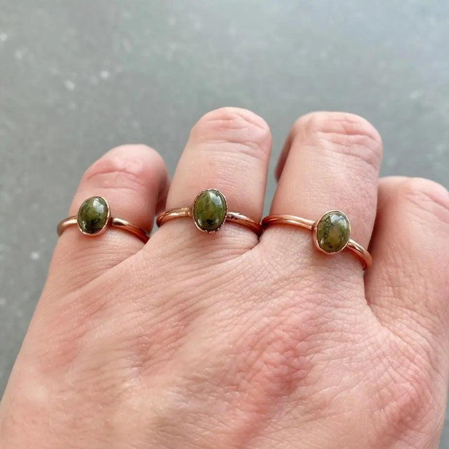 Santa Fe Marketplace Unakite Ring | Electrofromed Copper Jewelry Product Image: Unakite Ring | Electrofromed Copper Jewelry