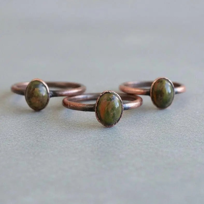 Santa Fe Marketplace Unakite Ring | Electrofromed Copper Jewelry Product Image: Unakite Ring | Electrofromed Copper Jewelry