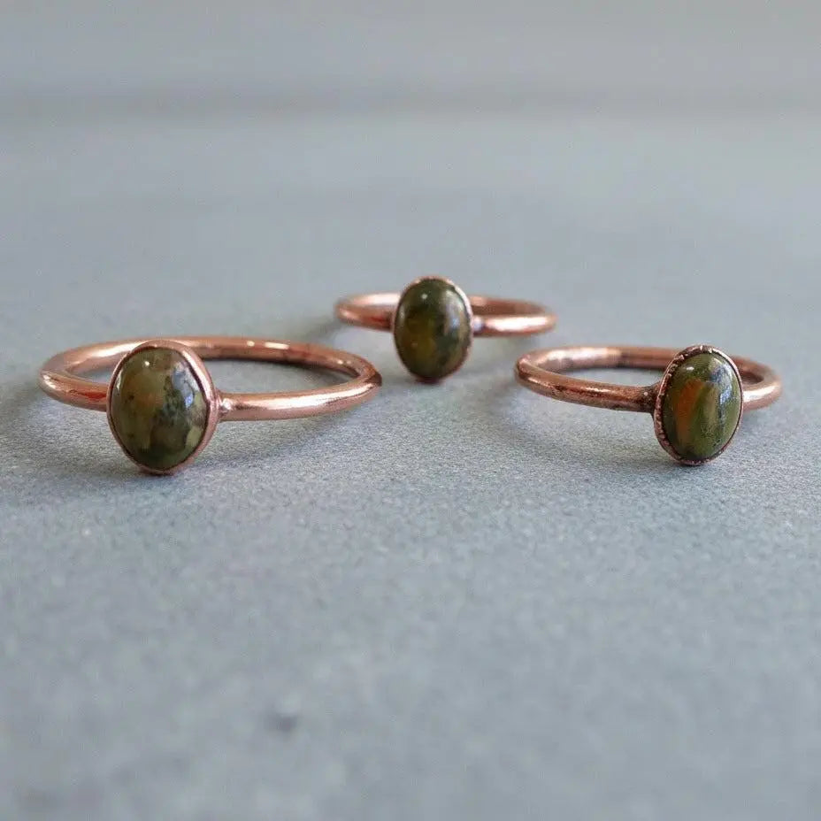 Santa Fe Marketplace Unakite Ring | Electrofromed Copper Jewelry Product Image: Unakite Ring | Electrofromed Copper Jewelry