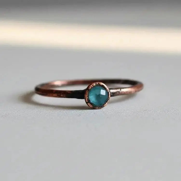 Santa Fe Marketplace Swiss Blue Topaz Ring | Electroformed Copper Jewelry Product Image: Swiss Blue Topaz Ring | Electroformed Copper Jewelry