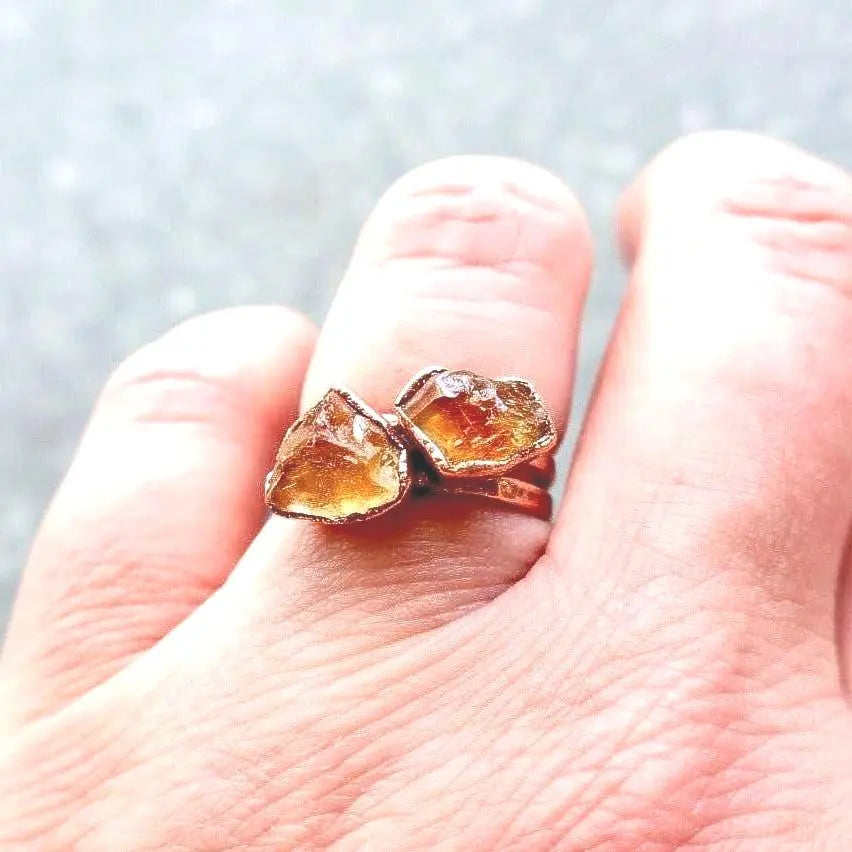 Santa Fe Marketplace Raw Citrine Ring | Electroformed Copper Jewelry Product Image: Raw Citrine Ring | Electroformed Copper Jewelry