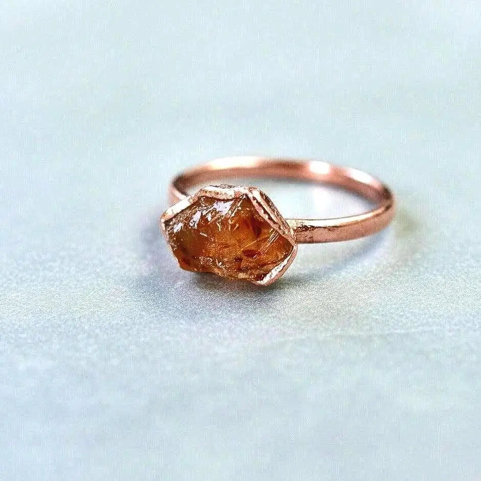 Santa Fe Marketplace Raw Citrine Ring | Electroformed Copper Jewelry Product Image: Raw Citrine Ring | Electroformed Copper Jewelry