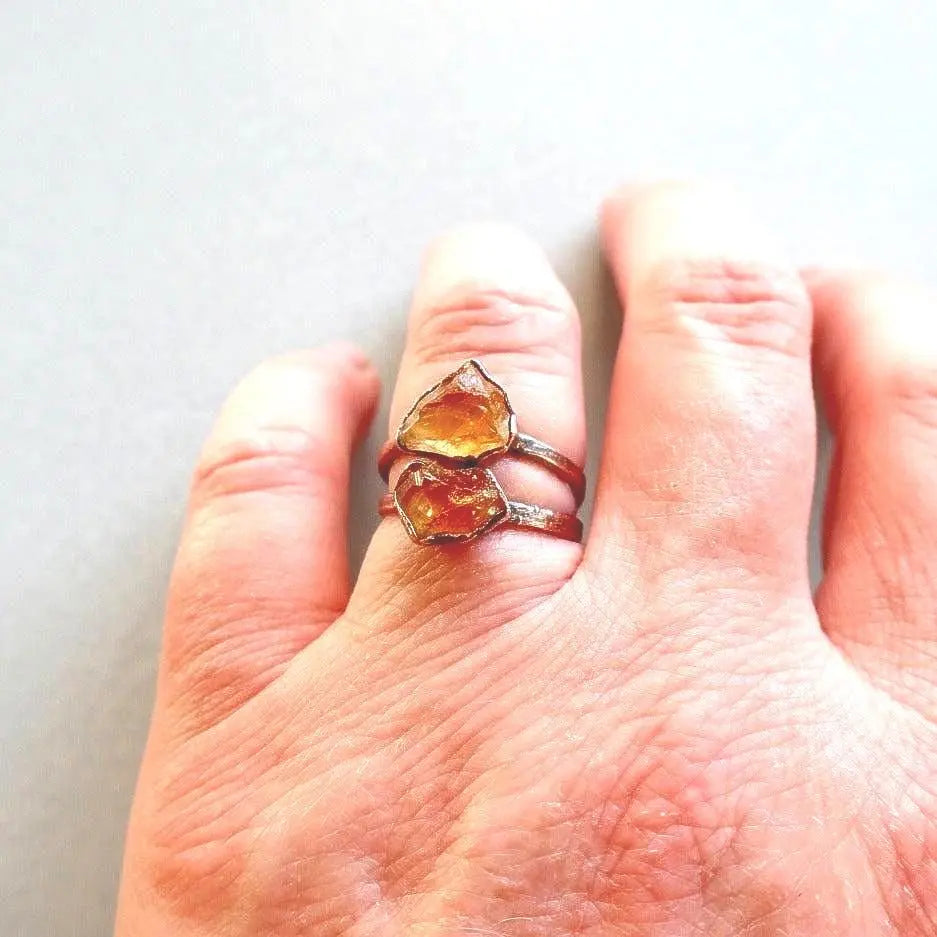Santa Fe Marketplace Raw Citrine Ring | Electroformed Copper Jewelry Product Image: Raw Citrine Ring | Electroformed Copper Jewelry