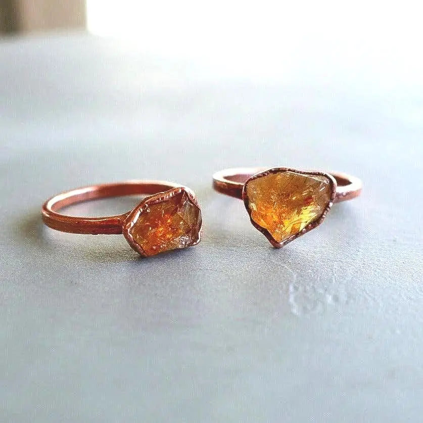 Santa Fe Marketplace Raw Citrine Ring | Electroformed Copper Jewelry Product Image: Raw Citrine Ring | Electroformed Copper Jewelry