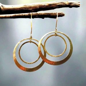 Product Image: Full Circle Brass Hoop Earrings | Handcrafted Talisman Jewelry