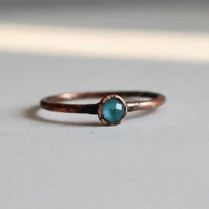 Product Image: Swiss Blue Topaz Ring | Electroformed Copper Jewelry