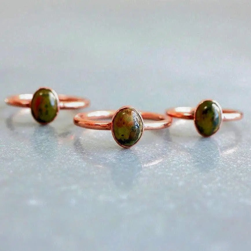 Santa Fe Marketplace Unakite Ring | Electrofromed Copper Jewelry Product Image: Unakite Ring | Electrofromed Copper Jewelry