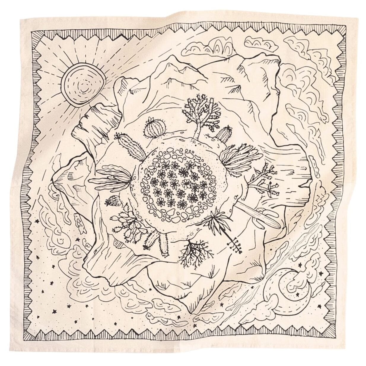 Santa Fe Marketplace Screen Printed Bandana Product Image: Screen Printed Bandana