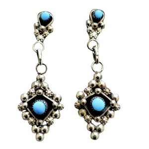 Santa Fe Marketplace Kingman Turquoise Drop Earrings Product Image: Kingman Turquoise Drop Earrings