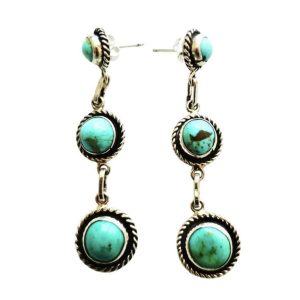 Santa Fe Marketplace Turquoise Dangle Earrings by Martin Perry Product Image: Turquoise Dangle Earrings by Martin Perry