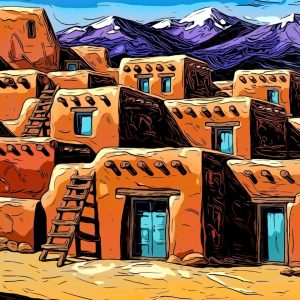 Product Image: Taos Pueblo 10″X10″ PRINT ONLY