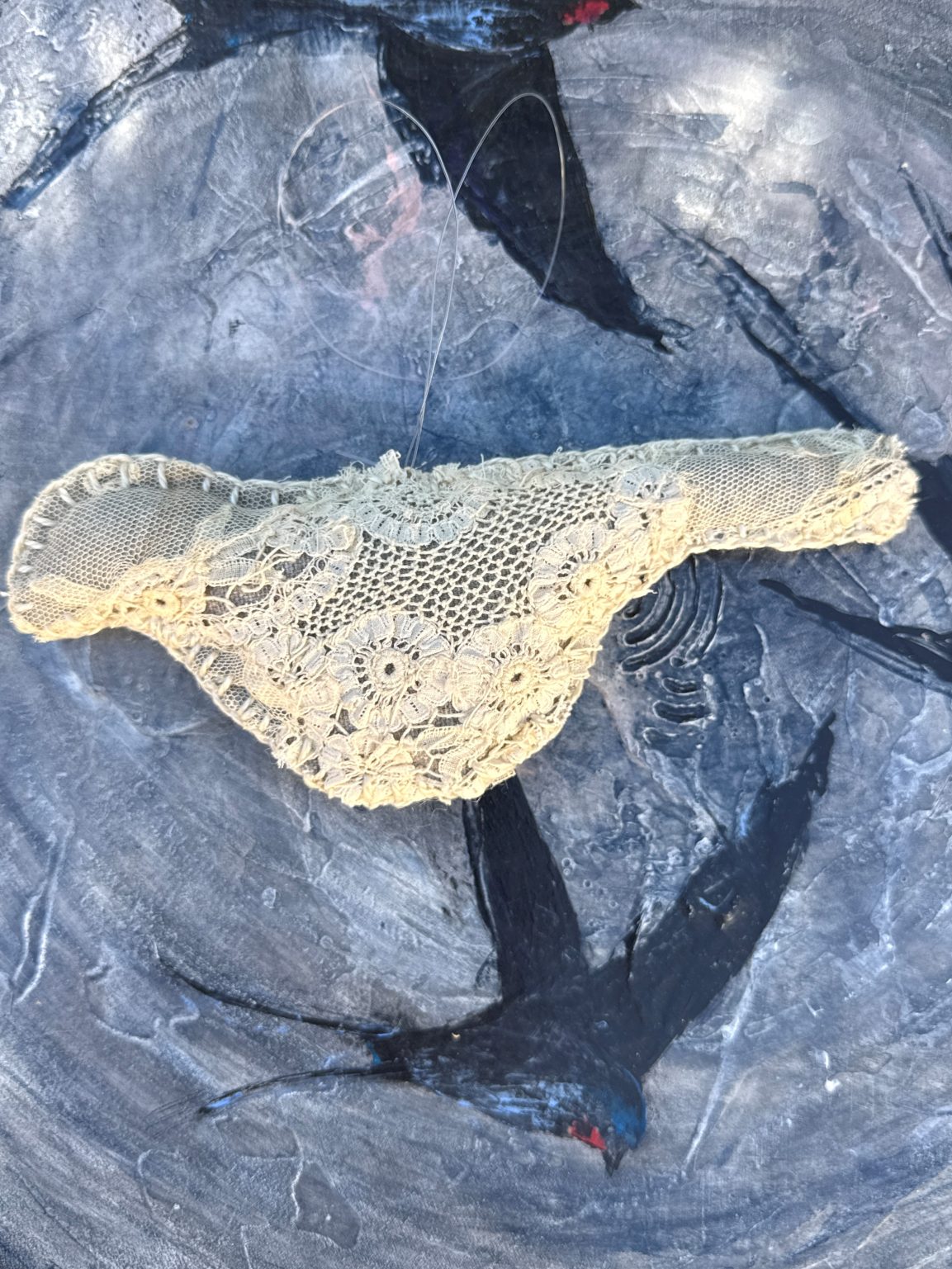 Santa Fe Marketplace Vintage Lace Hand-Sewn Bird – by Annette Colby Product Image: Vintage Lace Hand-Sewn Bird – by Annette Colby