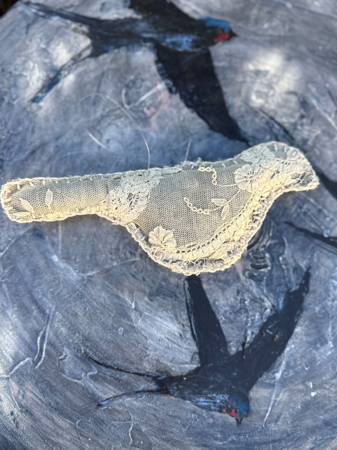 Santa Fe Marketplace Vintage Lace Hand-Sewn Bird – by Annette Colby Product Image: Vintage Lace Hand-Sewn Bird – by Annette Colby