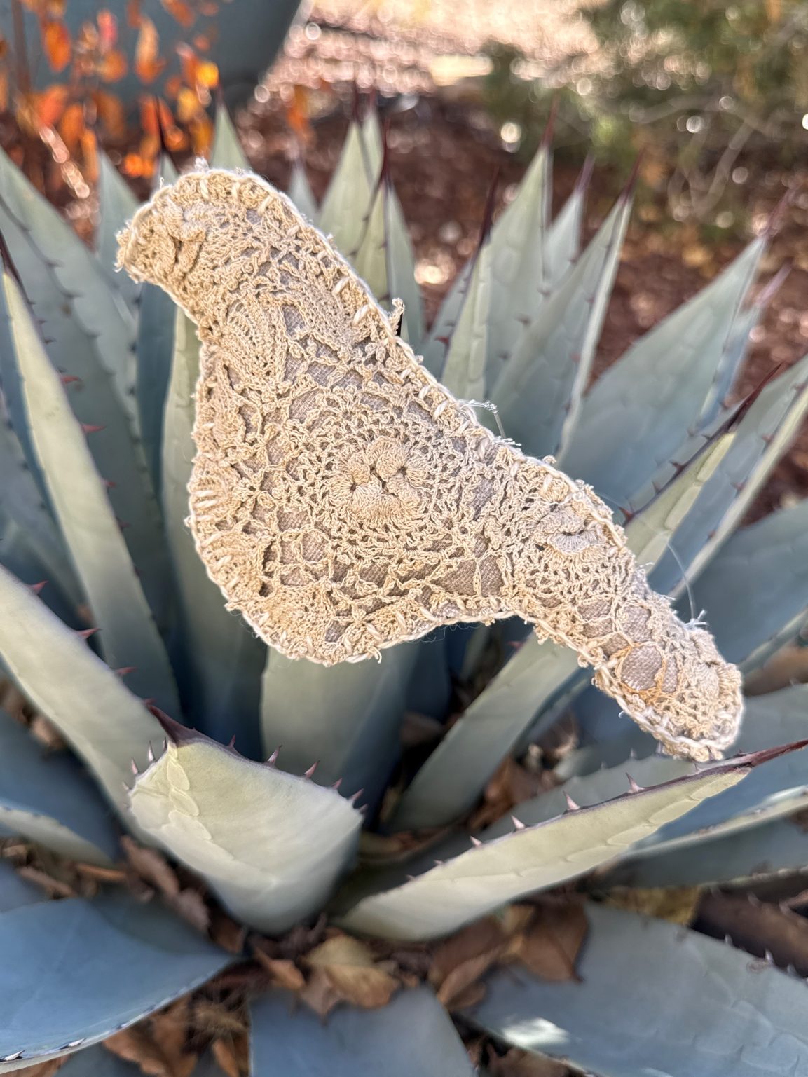 Santa Fe Marketplace Vintage Lace Hand-Sewn Bird 5 – by Annette Colby Product Image: Vintage Lace Hand-Sewn Bird 5 – by Annette Colby