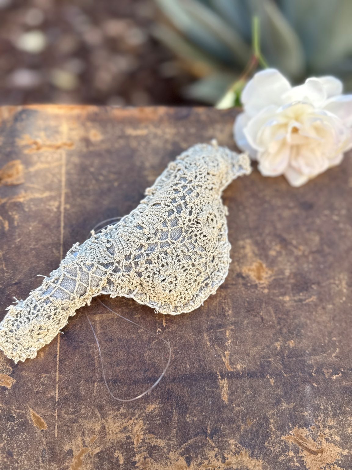 Santa Fe Marketplace Vintage Lace Hand-Sewn Bird 5 – by Annette Colby Product Image: Vintage Lace Hand-Sewn Bird 5 – by Annette Colby