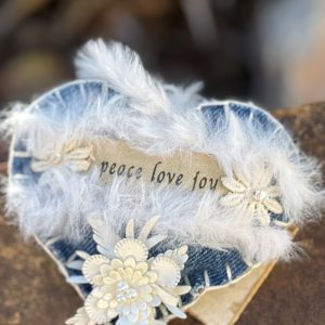 Product Image: Hand Embroidered Love Heart Ornaments #1 – By Annette Colby