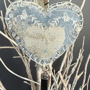 Product Image: Hand Embroidered Love Heart Ornaments #3 – By Annette Colby