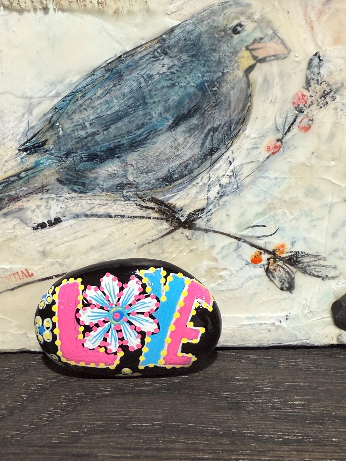 Santa Fe Marketplace Love Stone #10 — Hand Painted Love Stone Product Image: Love Stone #10 — Hand Painted Love Stone