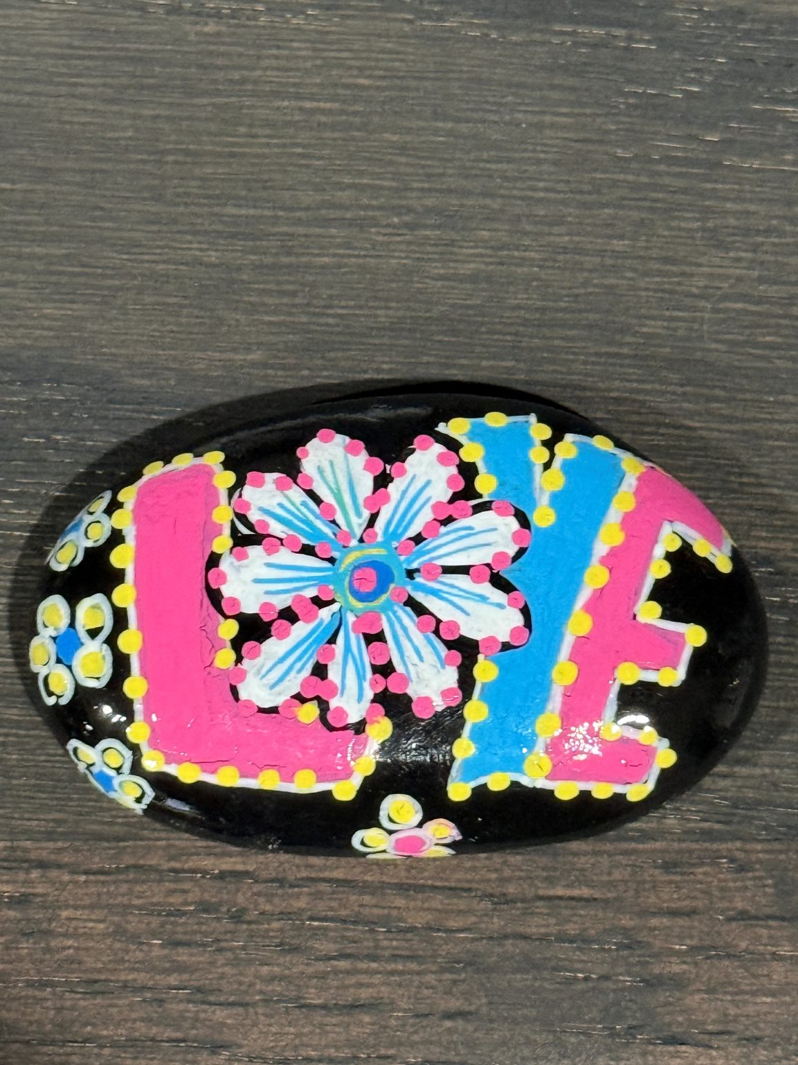 Santa Fe Marketplace Love Stone #10 — Hand Painted Love Stone Product Image: Love Stone #10 — Hand Painted Love Stone