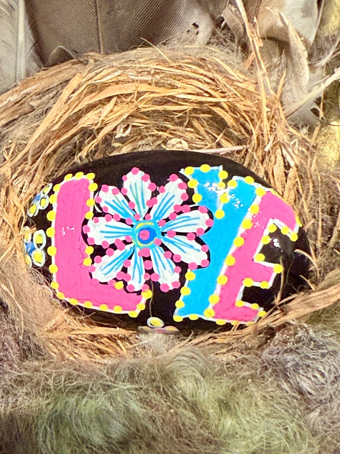 Santa Fe Marketplace Love Stone #10 — Hand Painted Love Stone Product Image: Love Stone #10 — Hand Painted Love Stone