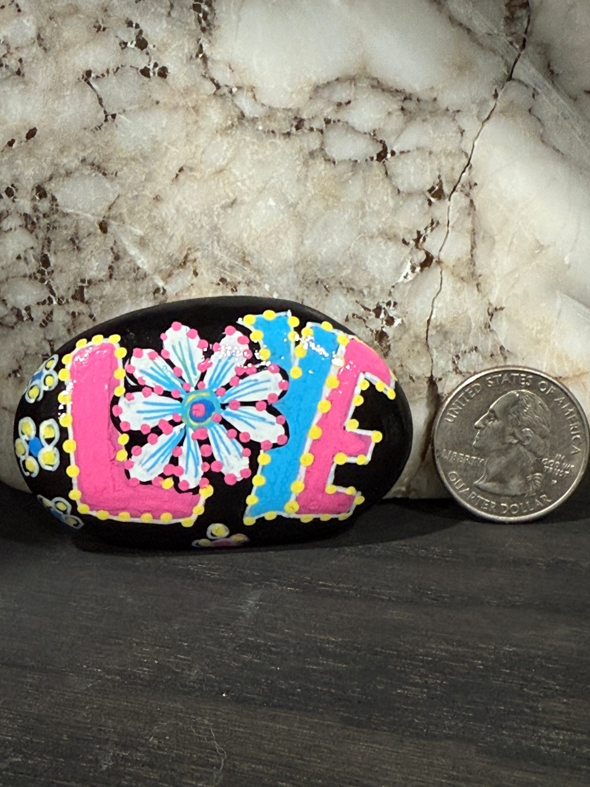 Santa Fe Marketplace Love Stone #10 — Hand Painted Love Stone Product Image: Love Stone #10 — Hand Painted Love Stone