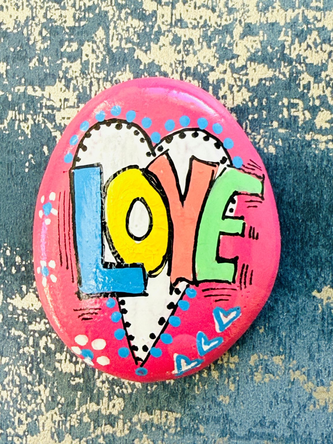 Santa Fe Marketplace Love Stone #11 — Hand Painted Love Stone Product Image: Love Stone #11 — Hand Painted Love Stone