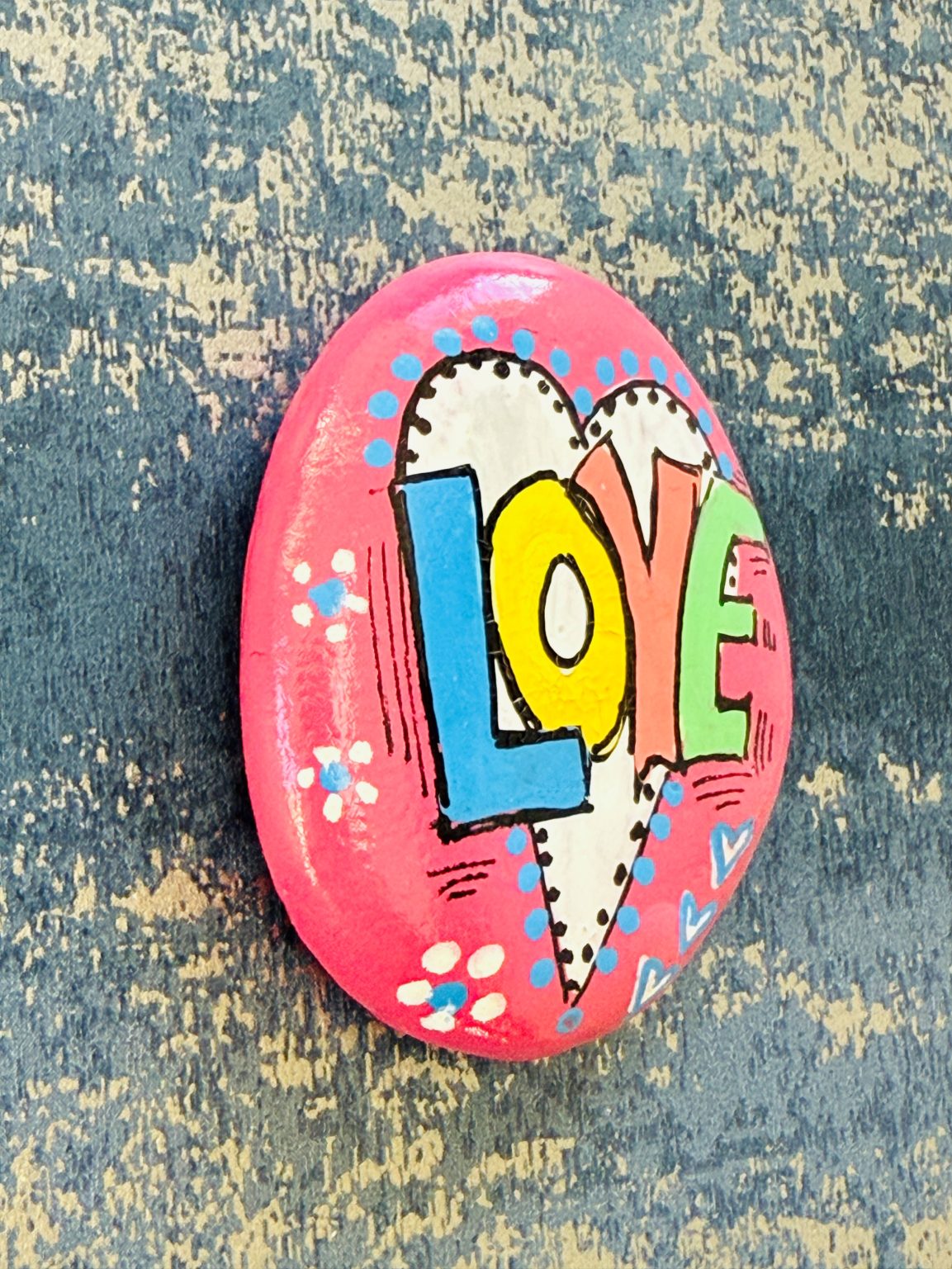 Santa Fe Marketplace Love Stone #11 — Hand Painted Love Stone Product Image: Love Stone #11 — Hand Painted Love Stone