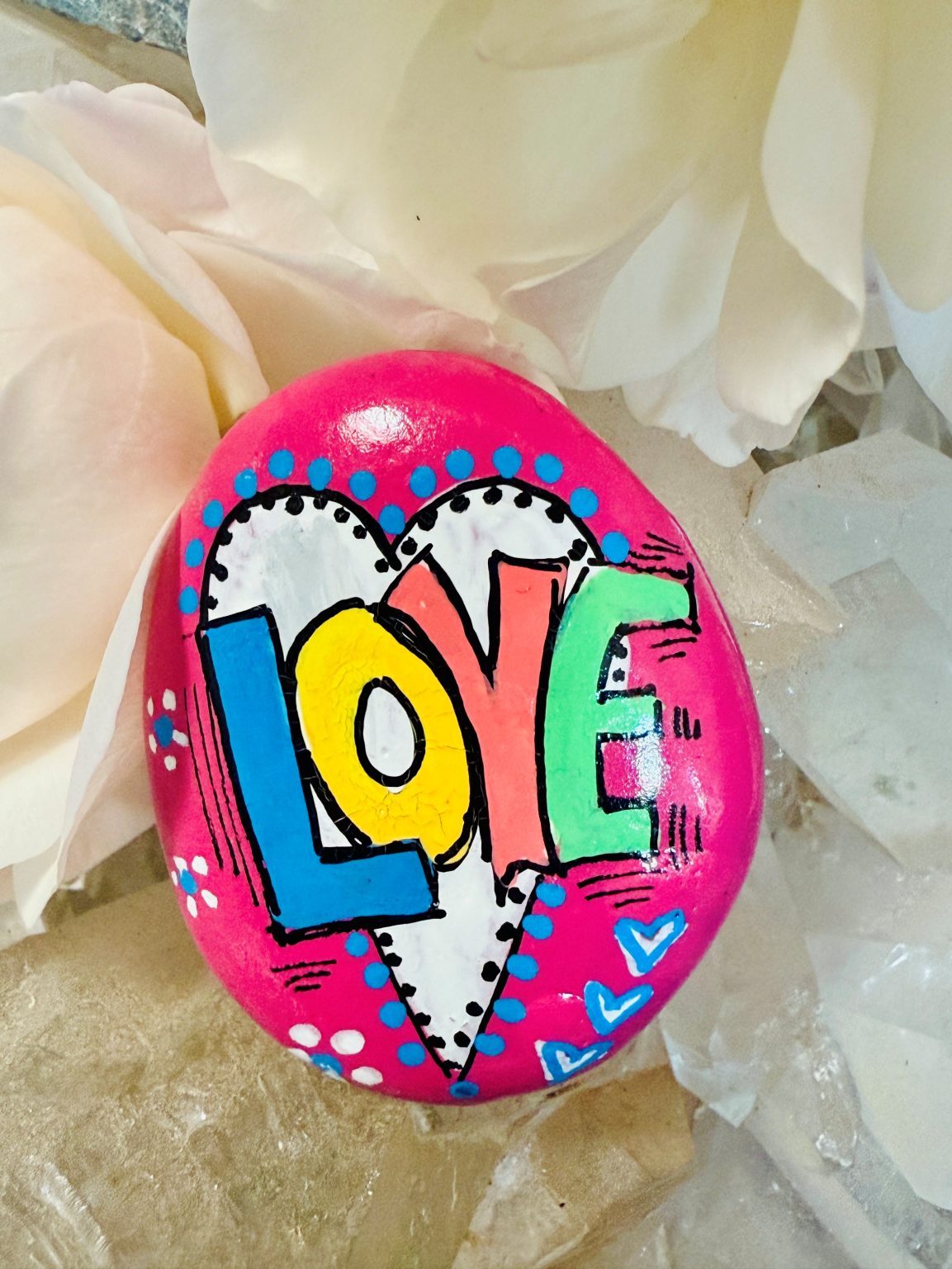 Santa Fe Marketplace Love Stone #11 — Hand Painted Love Stone Product Image: Love Stone #11 — Hand Painted Love Stone