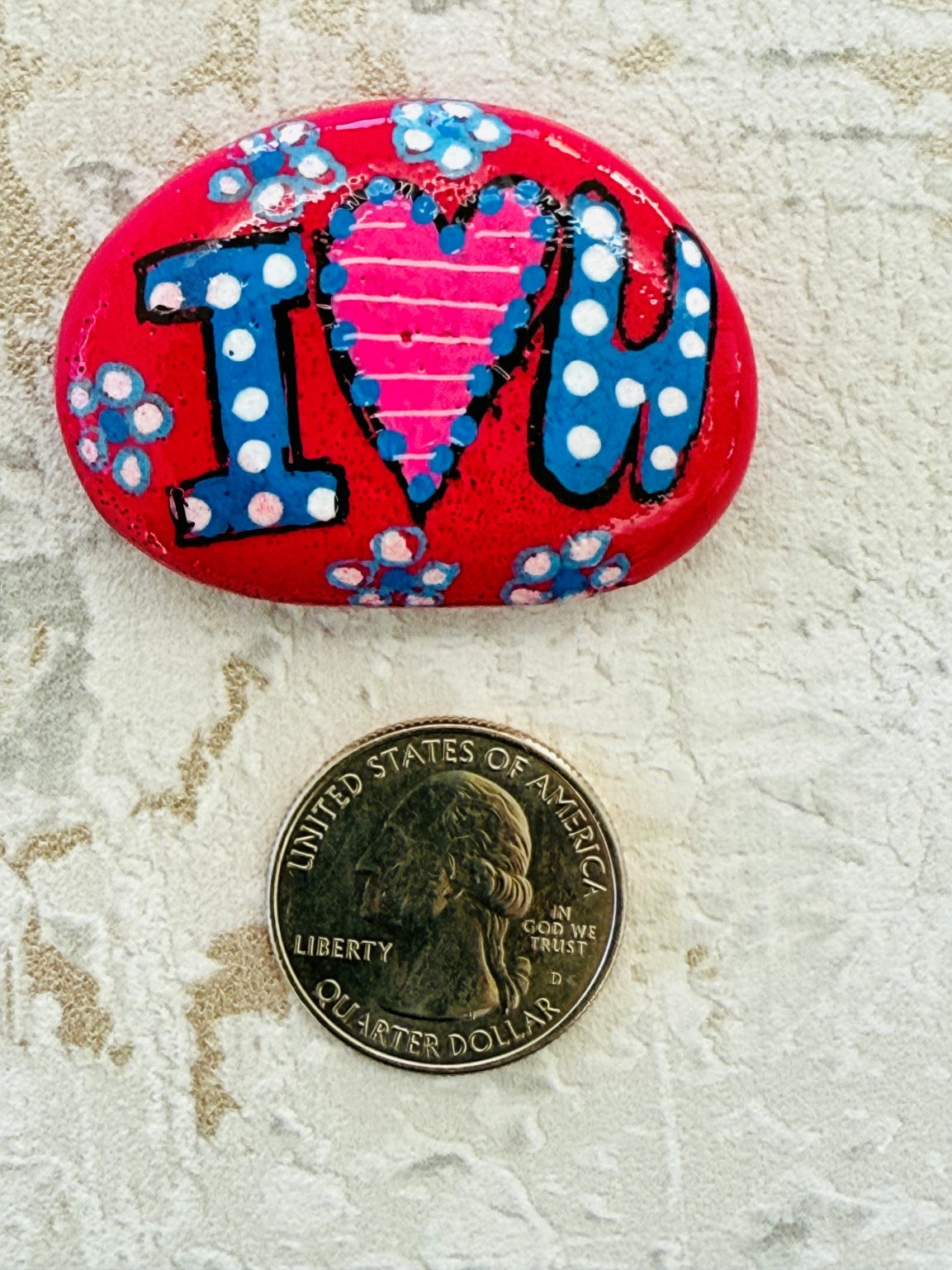 Santa Fe Marketplace Love Stone #12 — Hand Painted Love Stone Product Image: Love Stone #12 — Hand Painted Love Stone